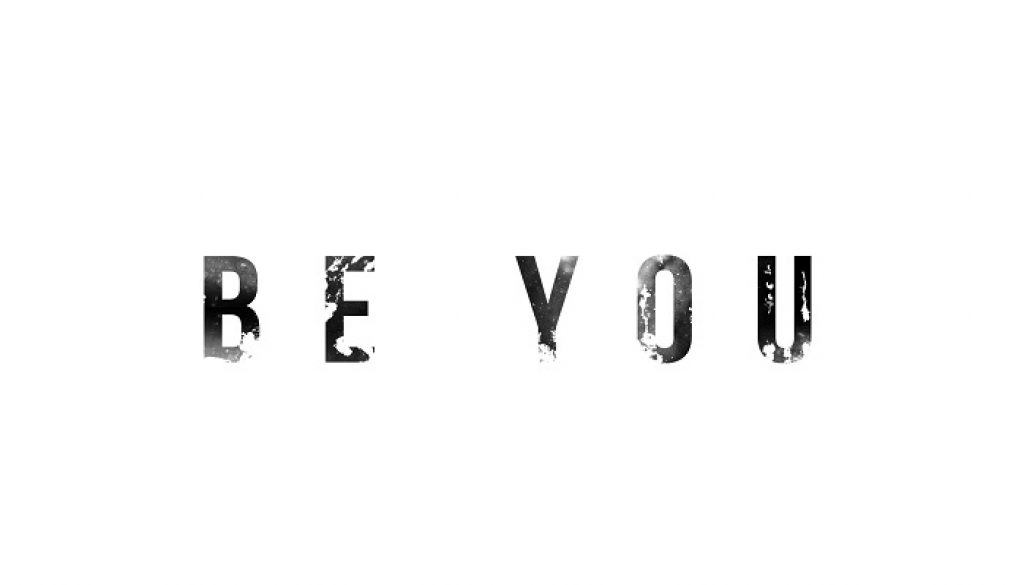 Be You Typographic Simple White Desktop Wallpaper