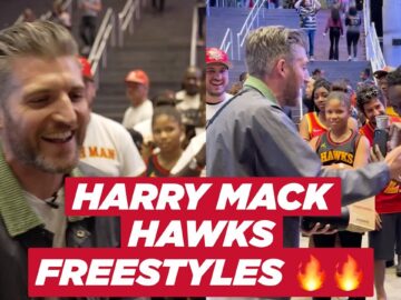 Harry Mack Freestyle raps for fans at Atlanta Hawks game