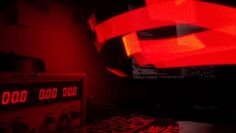 Red-lit radio for Jethro VHS spotlight