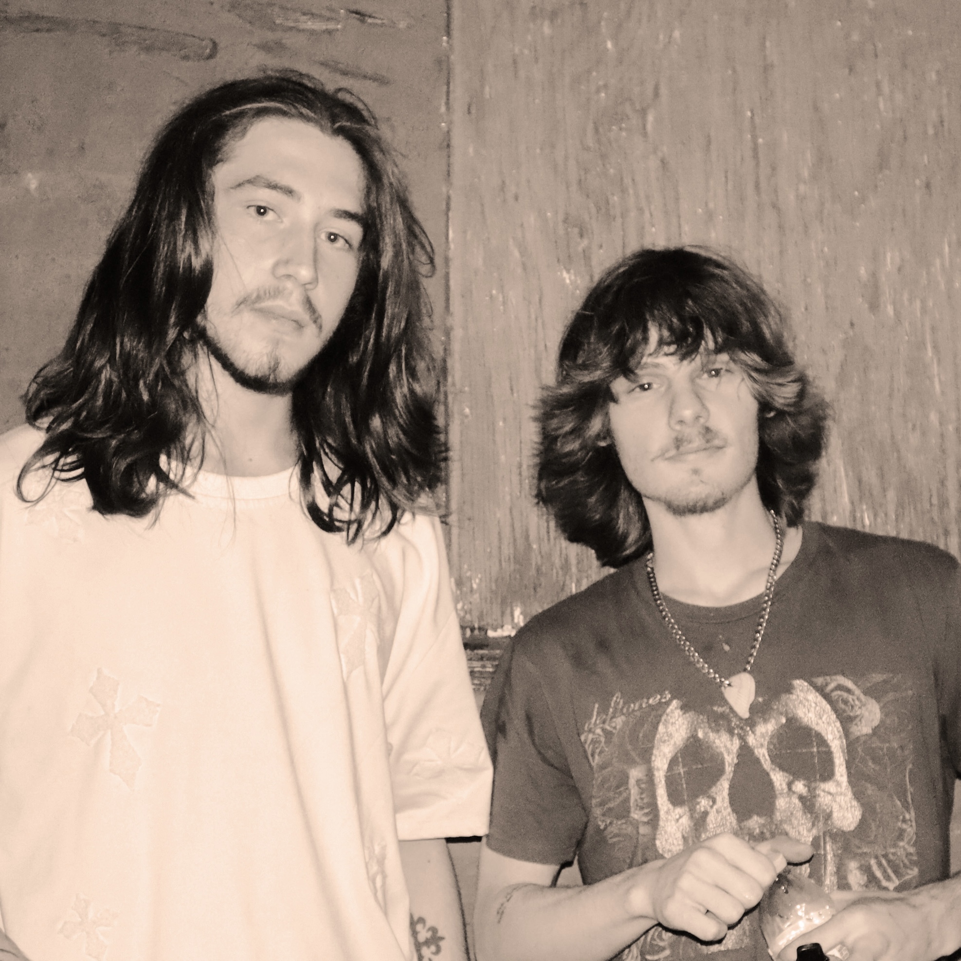Chlorine Beach duo in their approved press portrait. Photo: @greedtheartist.