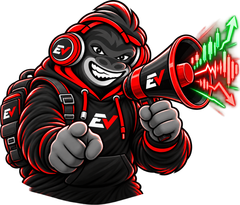 EV gorilla mascot with a megaphone sending out Signal waves — Opportunity Boost