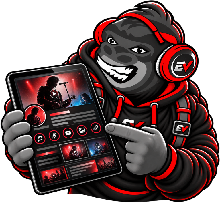 EV gorilla mascot with a music dashboard — EV Profile Setup Concierge