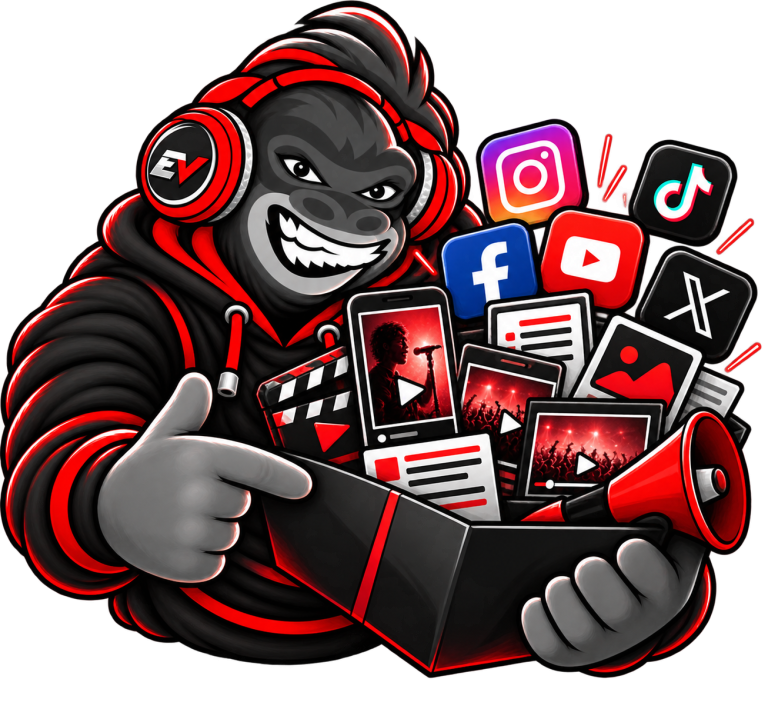 EV gorilla mascot launching social media content — Social Release Pack