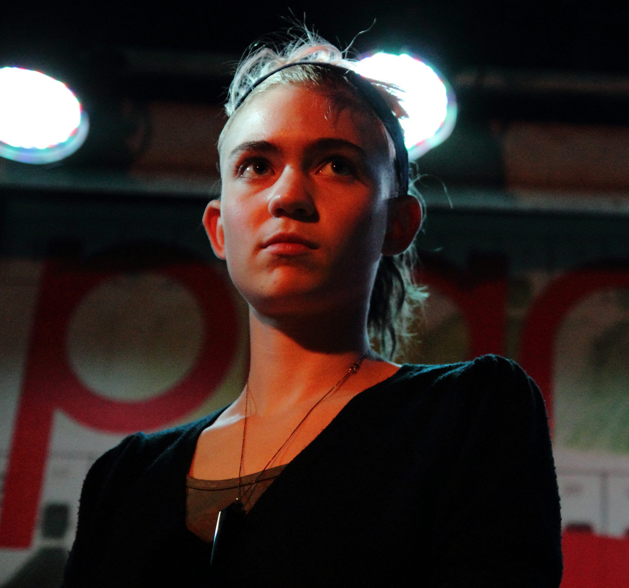 An archival photograph of Canadian musician Grimes